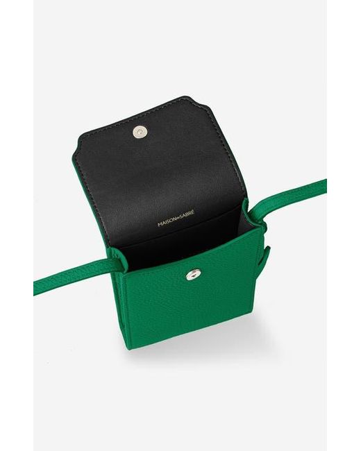 Maison De Sabre Green Leather Phone Pouch