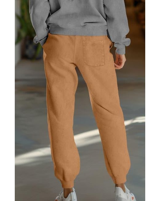 Alix Natural Butterfly Midweight Fleece Washed Jogger Pant