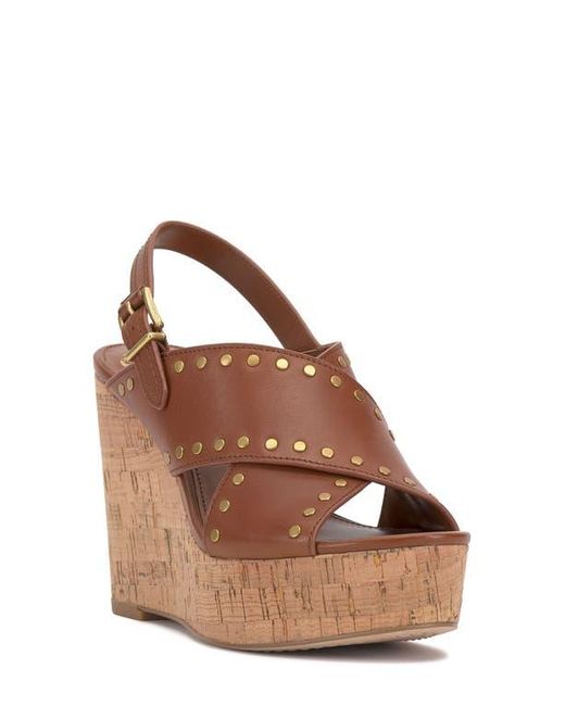 Vince Camuto Brown Ellna Platform Wedge Sandal