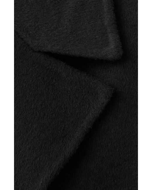 Mango Black Picarol Double Breasted Wool Blend Coat