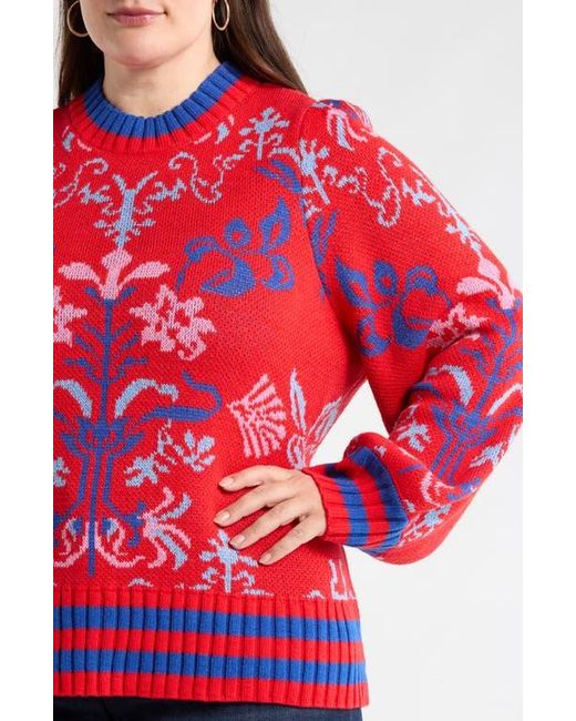 Sugarlips Red Almila Pattern Sweater