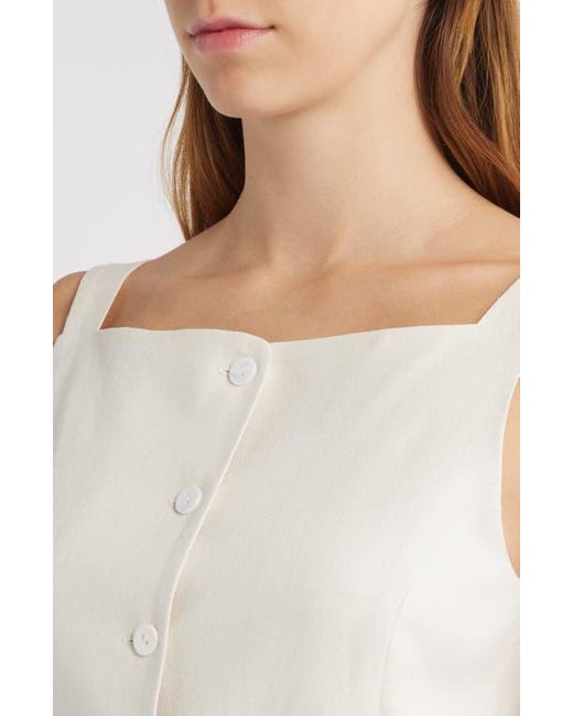 Wayf White Naomi Linen Blend Vest