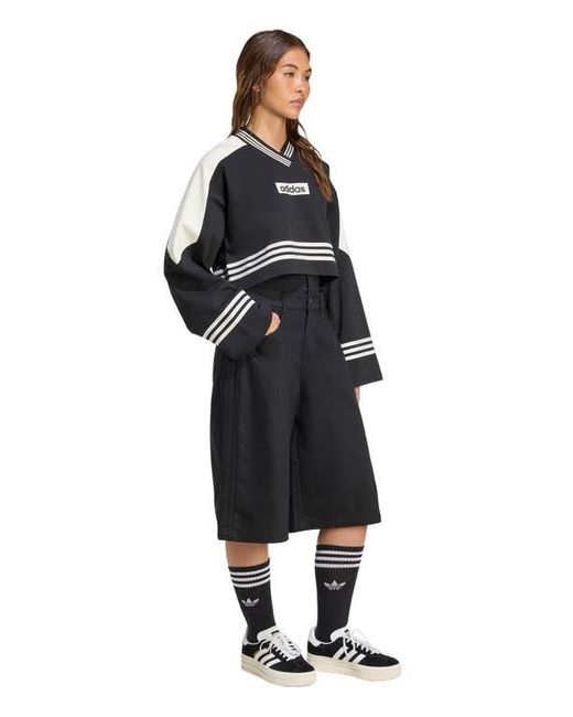 Adidas Black Firebird Utility Denim Shorts