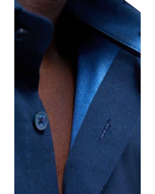 Bugatchi Blue Jimmy Ooohcotton Solid Button-Up Shirt for men