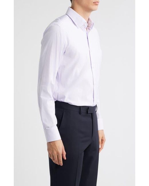 Boss Purple Hank Kent Slim Fit Performancetwill Dress Shirt for men