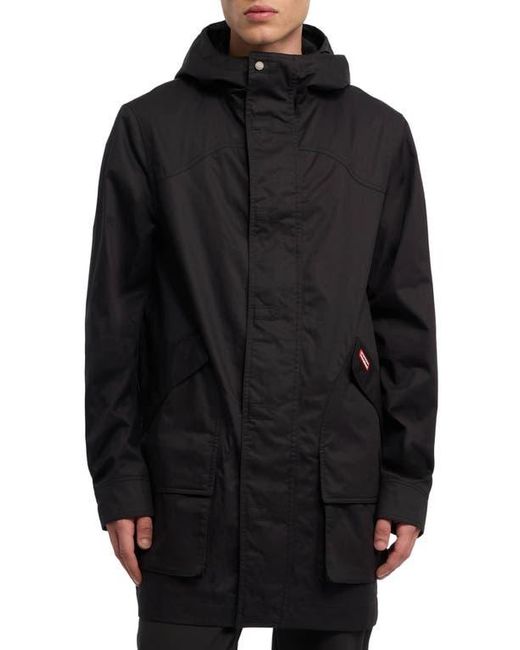 Hunter Black Downing Hooded Rain Jacket for men