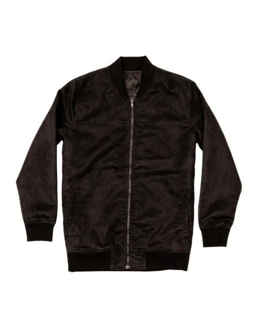 Dapper Boi Black Microfiber Suede Bomber Jacket for men