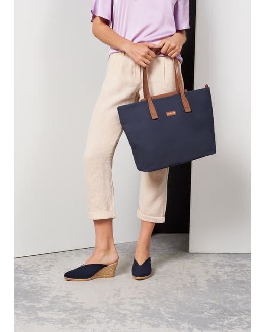VISCATA Blue Truja Canvas Espadrille Mule Wedges