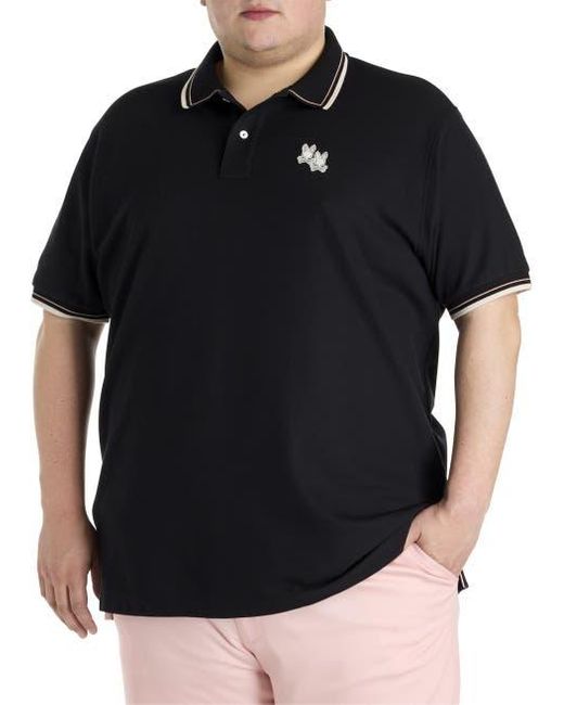 Psycho Bunny Black Big & Tall Elliot Piqué Polo Shirt for men