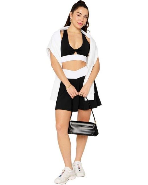 Fabletics Black Crossover Flounce Skirt
