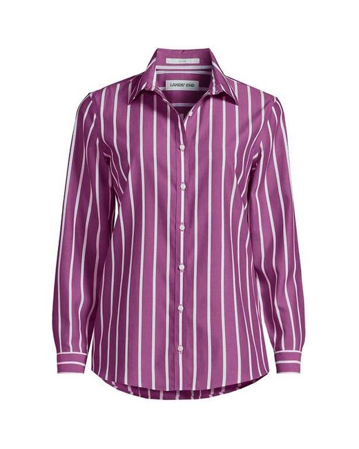 Lands' End Red Plus Size No Iron Button Front Shirt