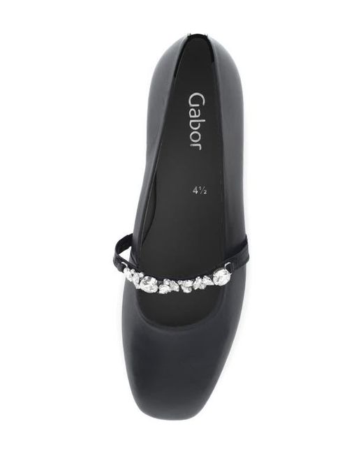 Gabor Black Crystal Mary Jane Flat