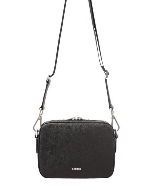 Sandro Black Small Reconstituted Leather Bag for men