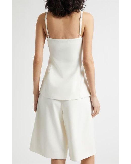 Toccin White Roxy Button Front Camisole