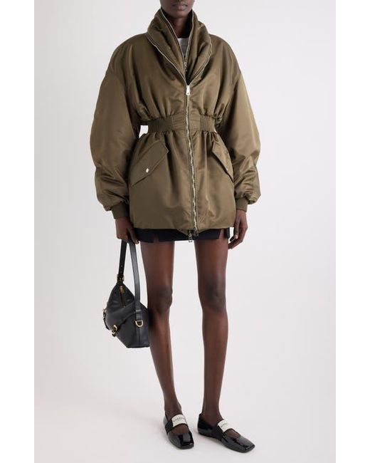 Givenchy Natural Zip Shawl Collar Long Bomber Jacket