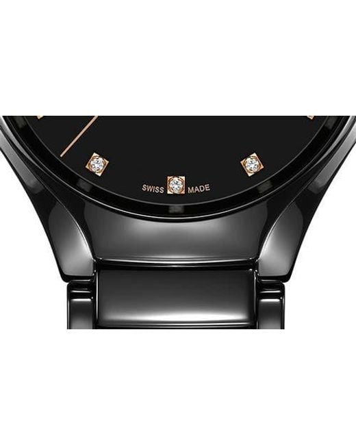 Rado Black True Automatic Diamond Ceramic Watch, 40Mm
