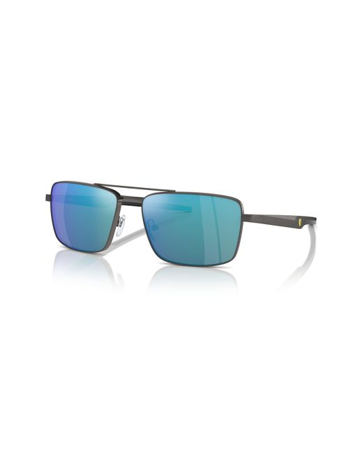 Scuderia Ferrari Blue X 60mm Polarized Rectangular Sunglasses for men