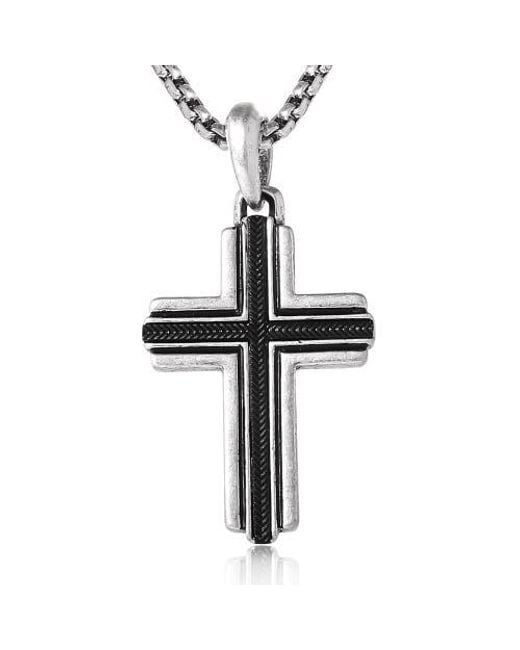 Lucky Brand Metallic Cross Pendant Necklace for men