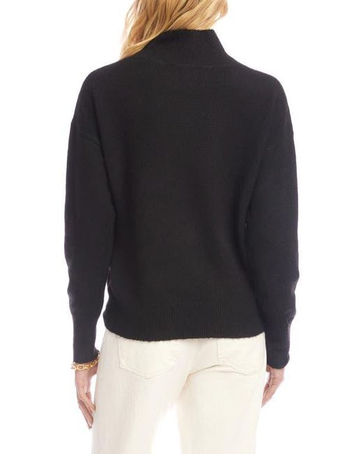 Karen Kane Black Crossover Collar Sweater