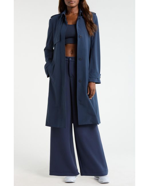 Mpg Blue Ripstop Tench Coat