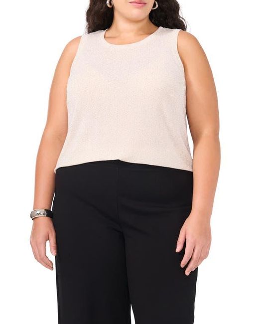 Vince Camuto White Shimmer Keyhole Tank