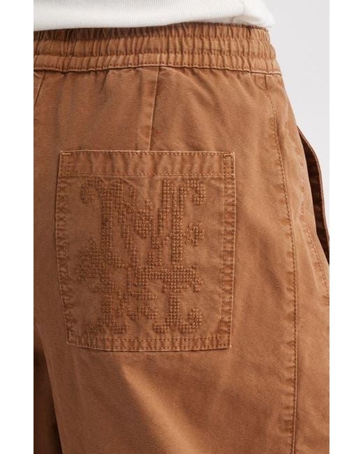 Damson Madder Brown Felix Drawstring Ankle Wide Leg Pants