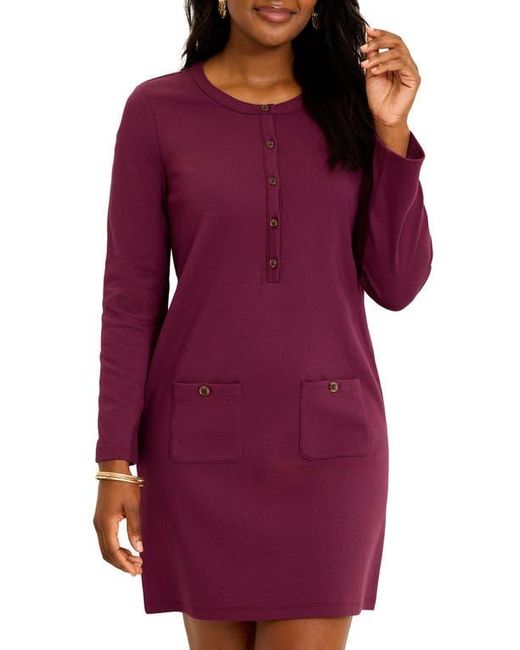 Tommy Bahama Purple Long Sleeve Double Knit Minidress