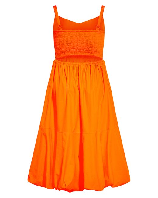 City Chic Orange Eliza Bubble Hem Cotton Maxi Dress