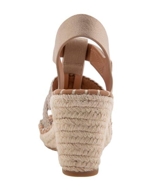 Gentle Souls Brown Caplin Slingback Espadrille Platform Wedge Sandal