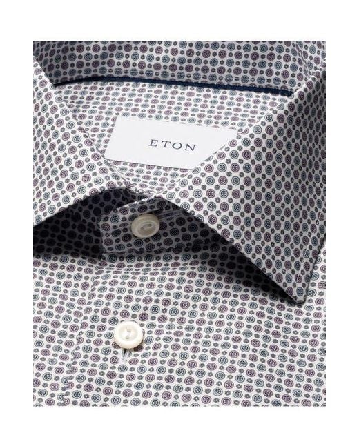 Eton of Sweden Blue Slim Fit Micro Floral Print Shirt for men