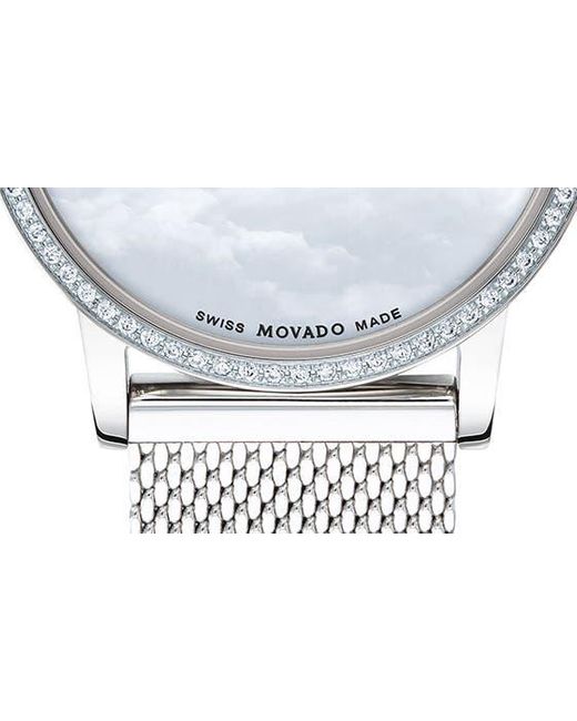 Movado Gray Museum Classic Diamond Bracelet Watch