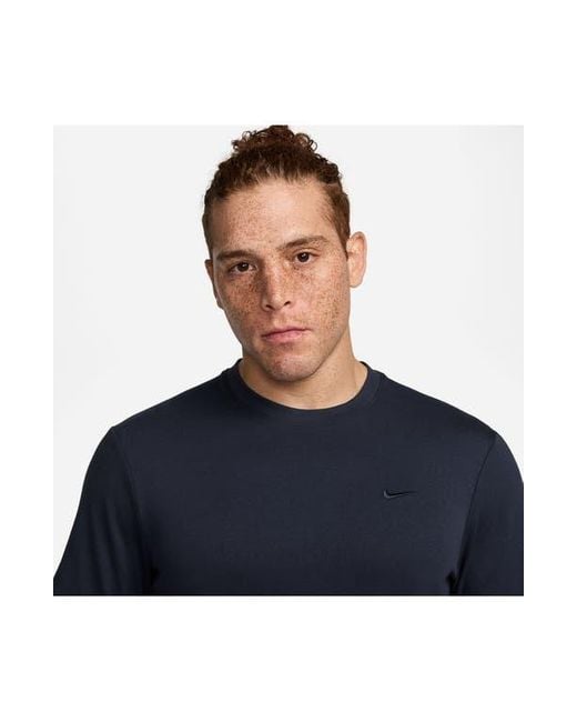 Nike Blue Primary Training Dri-Fit Short Sleeve T-Shirt for men