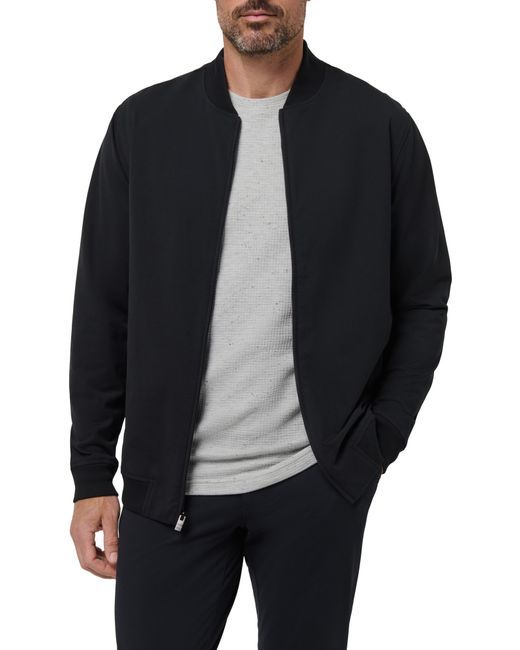Travis Mathew Black Stretch Cotton Bomber Jacket for men