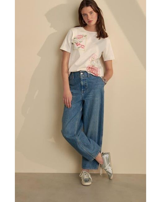 Next Natural Cross Stitch Embroidered T-Shirt