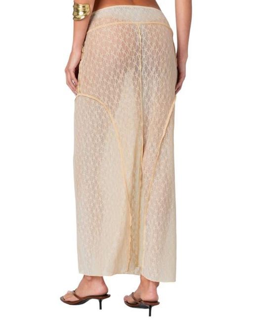 Edikted Natural Inside Out Sheer Maxi Skirt