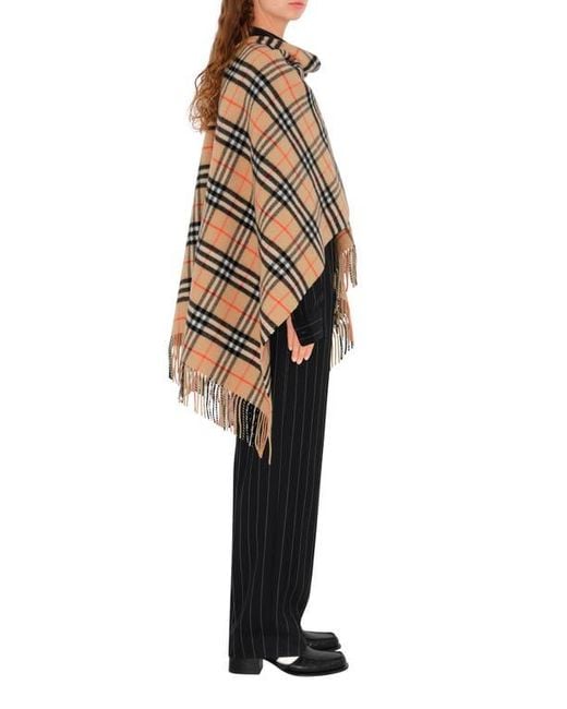 Burberry Black Check Wool & Cashmere Cape