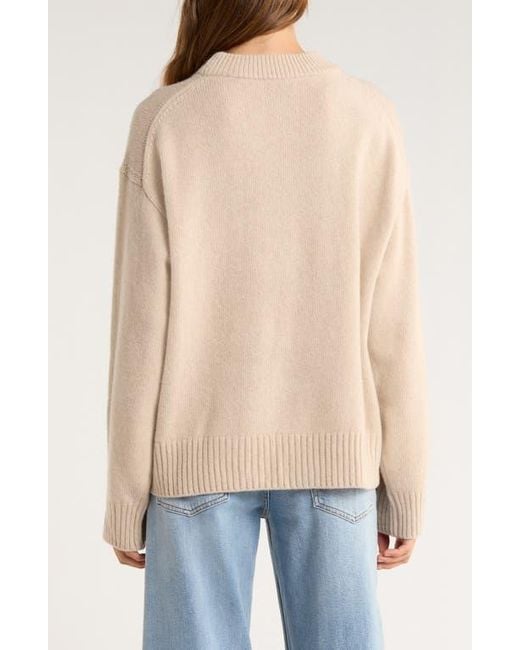 Reformation Natural Cove Crewneck Cashmere & Wool Sweater