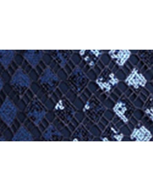 Tadashi Shoji Blue Sequin Bodice Long Sleeve Gown