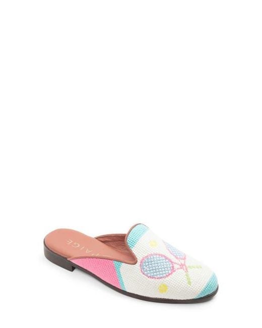 PAIGE White Needlepoint Mule