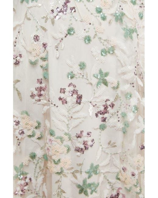 Oasis White Hand Embellished V-Neck Midi Dress