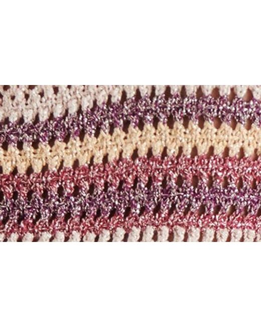 Steve Madden Blue Hannah Metallic Open Stitch Sleeveless Sweater