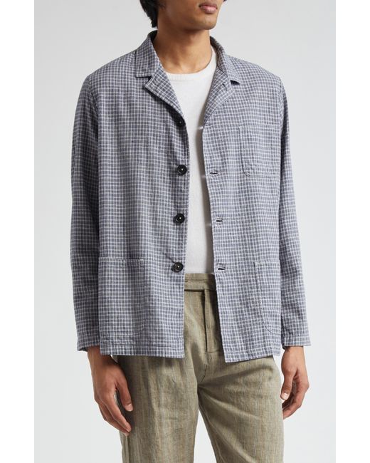 Massimo Alba Gray Florida Check Cotton Blend Chore Jacket for men
