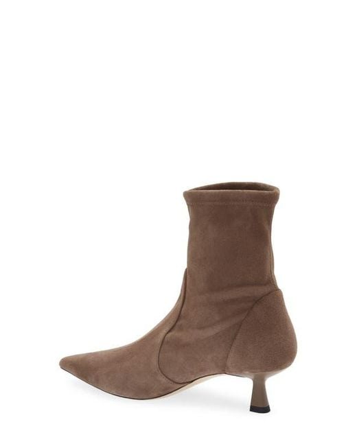 Stuart Weitzman Brown Stuart Supersculpt Pointy Toe Bootie 50