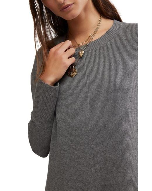 Free People Time On My Side Ruffle Rib Sweater Dress in Blue Lyst