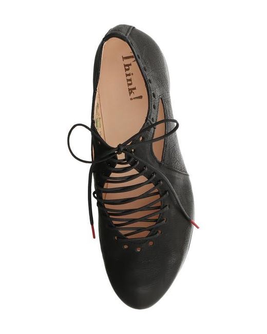 Think! Black Guad Lace-Up Flat
