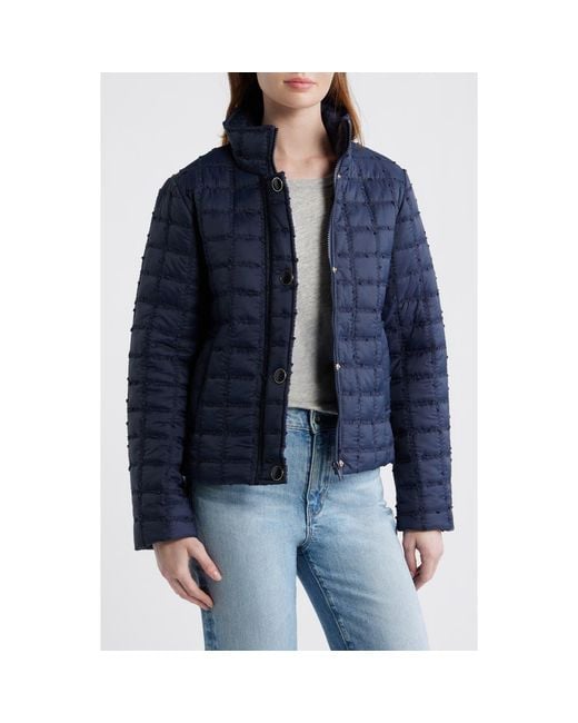 Cece Blue Short Quilted Jacket