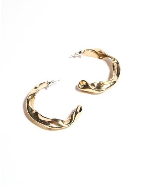 Odette New York White Fender Hoop Earrings
