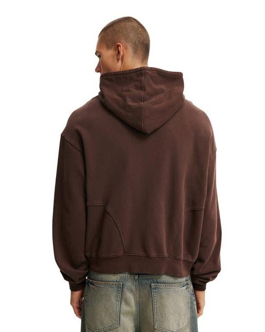 Cotton On Brown Cropped Zip Up Hoodie for men