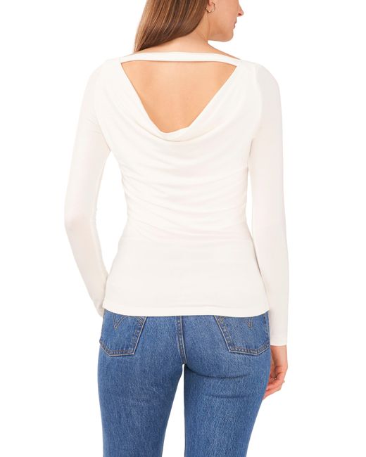 1.STATE White Cowl Back Top