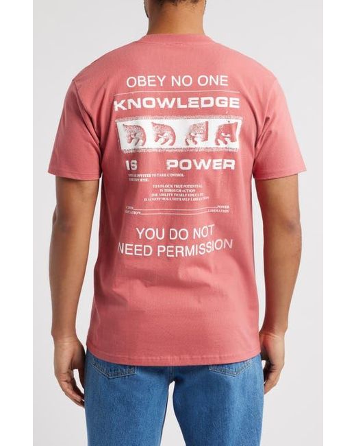 Obey Red Permission Graphic T-Shirt for men